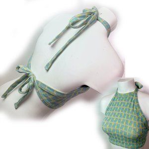 New ZARA Halter Crop Soft Knit 60s 70s Retro Top Small